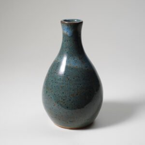 Bottle, Blue Green Glaze, 7" Tall