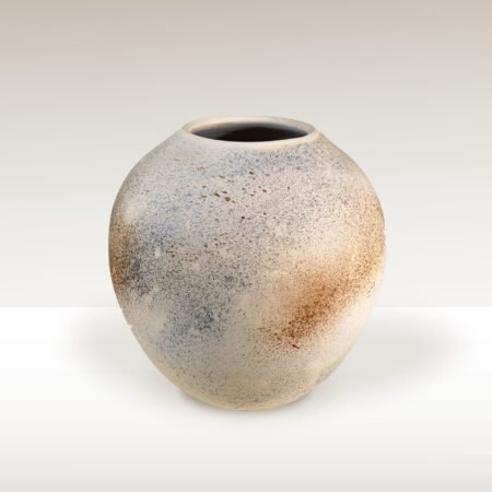 Vase, Copper and Blue Spray, 7" Tall