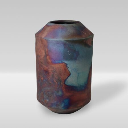 Raku Vessel, Copper Matte, 8.5" Tall