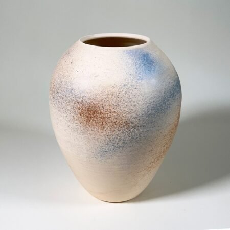 Vase, Copper and Blue Spray, 9.25" Tall