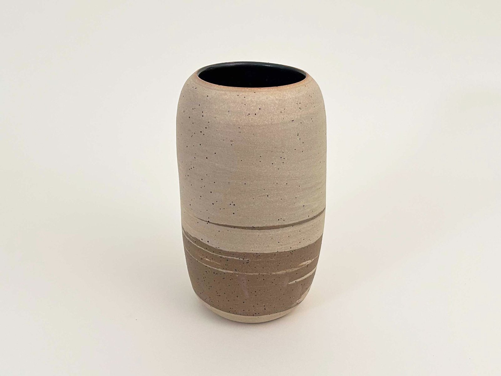 Vase, Buff and Light Brown Clay, 9.25" Tall - Image 2