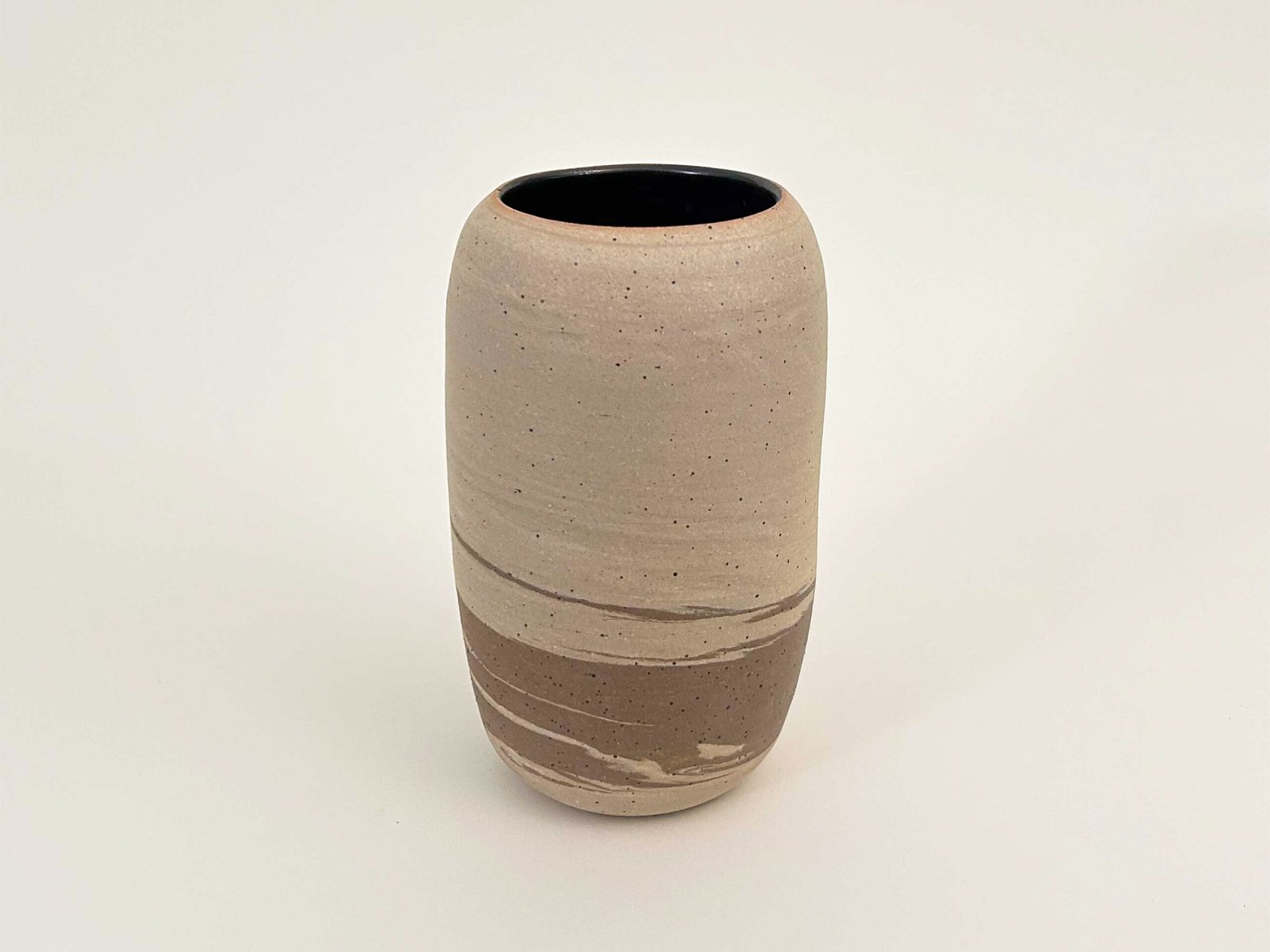 Vase, Buff and Light Brown Clay, 9.25" Tall - Image 3
