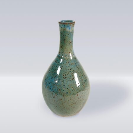 Bottle, Blue Green Glaze, 7.75" Tall
